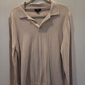 Reiss Light Beige Polo Knit Sweater